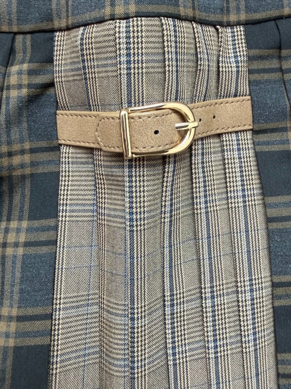 Sandro NWOT check pattern pleated mini skirt 36 - Picture 5 of 8
